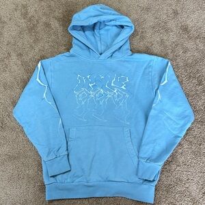 999 Club Juice Wrld x Marshmello Blue Lightning Rap Hoodie Sweatshirt